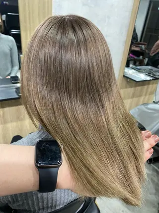 ミディアム カラー 髪質改善/レイヤー カット手塚奨のヘアスタイル