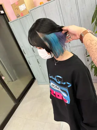 セミロング カラー ブリーチ人気No.1 MANATO🎨🌈のヘアスタイル