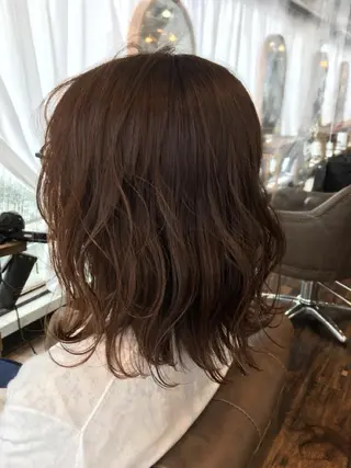 ミディアム カラー ツイストスパイラル パーマ🟡KYOUのヘアスタイル