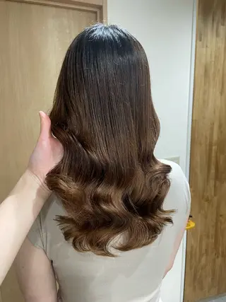 セミロング パーマ 韓国風パーマ/ヘア セット/店長みづきのヘアスタイル
