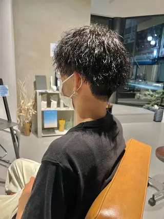 パーマ メンズ saki / ボブ /ベージュ系カラーのヘアスタイル