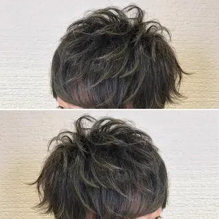 ショート カラー メンズ 【メンズ縮毛矯正】 田中秀斗のヘアスタイル