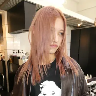 ロング カラー こだわりハイトーン/ ケアブリーチ/岸のヘアスタイル