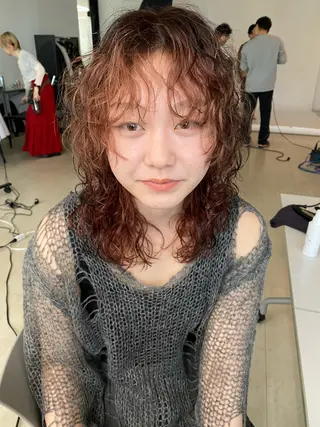 ミディアム カラー パーマ 後藤 一真のヘアスタイル