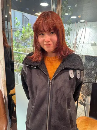 ミディアム カラー Rei/ 縮毛矯正/ ハイライトカラー募集のヘアスタイル