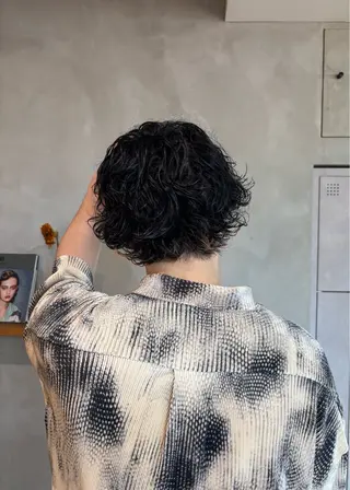 パーマ メンズ 大人メンズショート/ ナチュラルヘア/福田のヘアスタイル