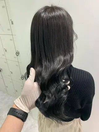 ミディアム カラー パーマ ヘアアレンジ ネイル マツエク・マツパ 韓国風ベージュ🤎 赤みなし🌿横浜🤎のヘアスタイル