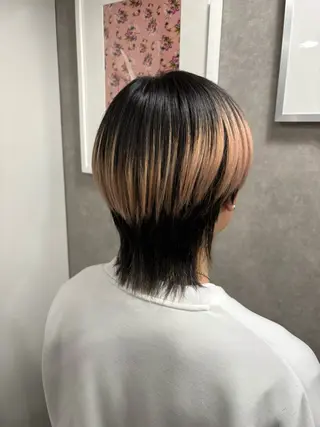 ショート メンズ がわ/ウルフカット /ブリーチカラーのヘアスタイル