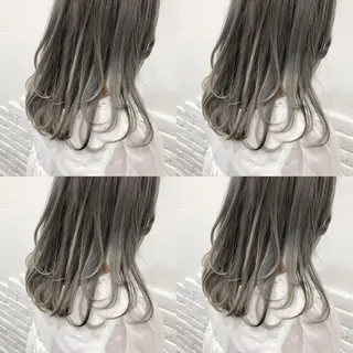セミロング カラー ヘアアレンジ メンズ キッズ 💟Chloe原宿店 🩶ハイトーンのヘアスタイル