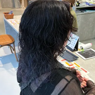 セミロング カラー パーマ 小顔カット🎀 暖色カラー🍒のヘアスタイル