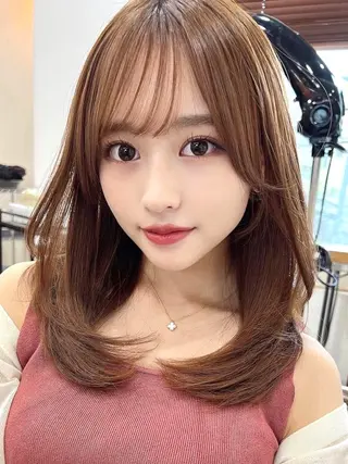 ミディアム レイヤー❣️縮毛矯正 川村利幸のヘアスタイル