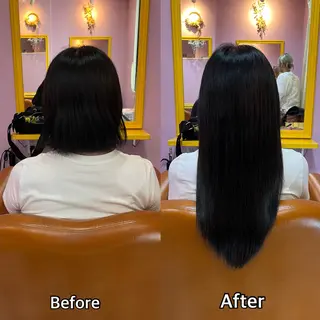 ロング シール＋ちび編み込み エクステ梅田🐨のヘアスタイル