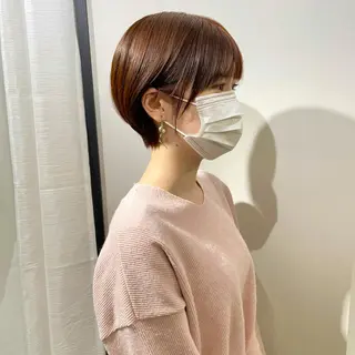 ショート カラー レイヤーパーマ＊ 顔まわり似合わせのヘアスタイル