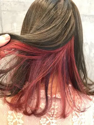 ミディアム カラー フジノ マホのヘアスタイル