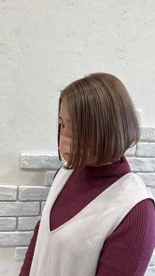 ミディアム カラー 太白区白髪ぼかし/ ボブカット/千葉達人のヘアスタイル