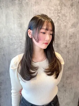 ロング 韓国トレンドヘア しゅーやのヘアスタイル