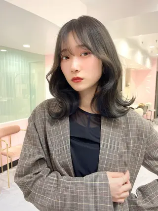 ミディアム カラー ヘアアレンジ 韓国ヘア/髪質改善 TAKAHIROのヘアスタイル