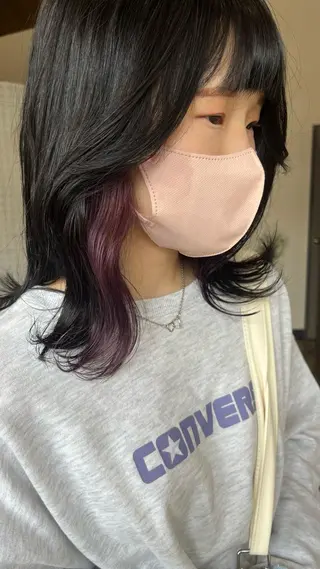 ミディアム カラー 中村 友香のヘアスタイル
