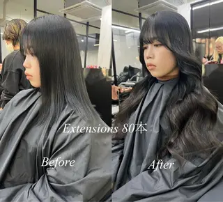 ロング カラー シールエクステ特化 ハイトーン、NANAのヘアスタイル