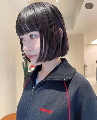 ミディアム カラー パーマ CEINE OURのヘアスタイル