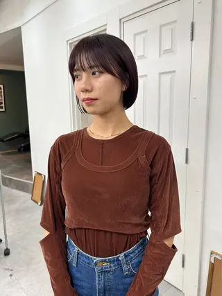 ショート カラー レイヤーボブ/ 艶カラー/サナ🌼のヘアスタイル