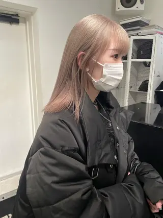 セミロング カラー パーマ ヘアアレンジ メンズ キッズ ネイル マツエク・マツパ アイブロウ 艶ハイトーン/ヘア アレンジAYAKAのヘアスタイル