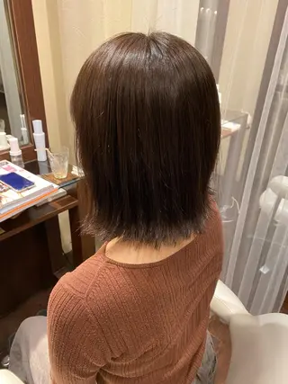 ミディアム 艶ｶﾗｰ｜ｽﾄﾚｰﾄ 🍟yuki🍟のヘアスタイル