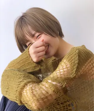 ショート カラー 骨格診断で絶対可愛い ✨丸みショート✨凌弥のヘアスタイル