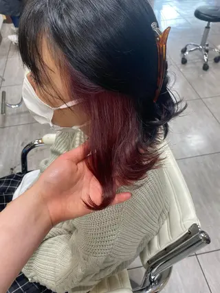 ミディアム カラー ヘアアレンジ HAIRSALONLOOP所属・川上 麻梨阿のヘアスタイル