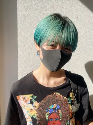 ショート カラー デザインパーマ 藤田和樹のヘアスタイル