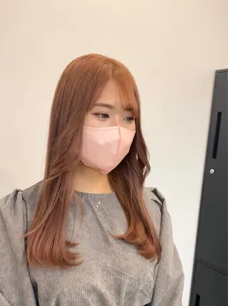 セミロング sunc所属・梅田l大人韓国ヘア レイヤー×艶カラーのヘアスタイル