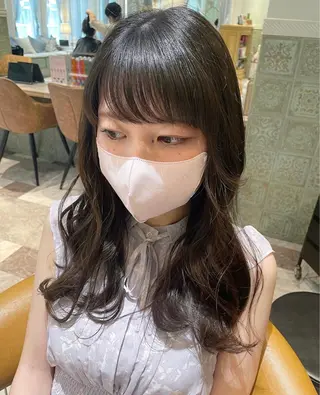 ミディアム 木屋元一/透明感 /前髪/韓国ヘアのヘアスタイル