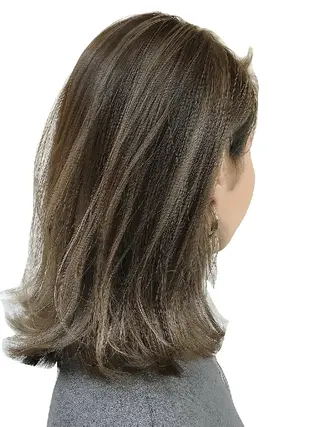 ロング 髪質改善＆白髪ぼかし カラー♡店長みやけ♡のヘアスタイル