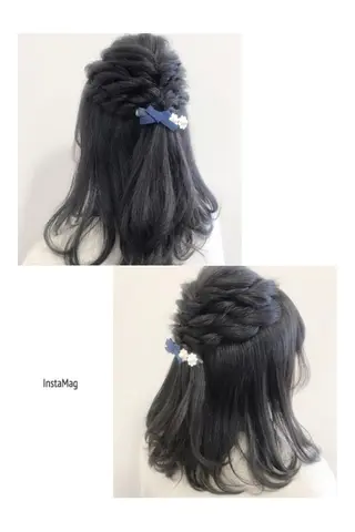 セミロング ヘアアレンジ 沢田 瞳のヘアスタイル