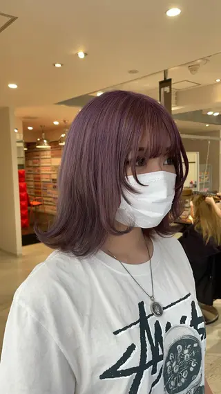 セミロング 艶ハイトーン👑♡ NATSUKIのヘアスタイル