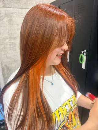 ロング カラー 透明感カラー/縮毛/ chino🍀のヘアスタイル