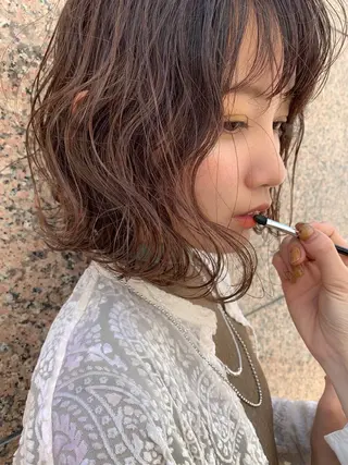 ミディアム カラー レイヤー/韓国ヘア 杉浦結梨のヘアスタイル