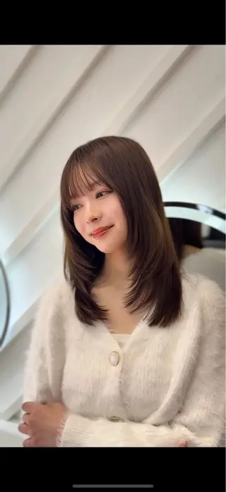 セミロング カラー 山崎/ボブ縮毛矯正 レイヤー髪質改善のヘアスタイル