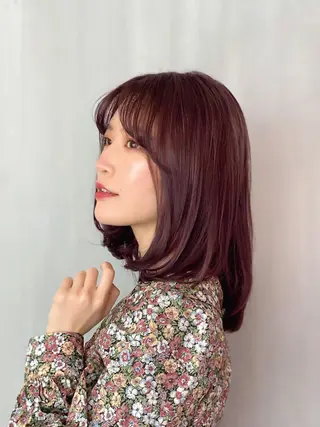 セミロング カラー ヘアアレンジ 能登谷 きよのヘアスタイル