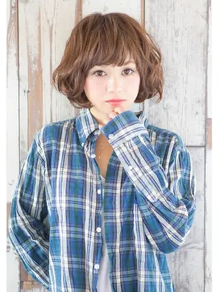 ショート カラー パーマ 💓透明感カラー 心斎橋No1💓のヘアスタイル