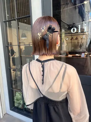 ミディアム ヘアアレンジ 野々村 朋美のヘアスタイル