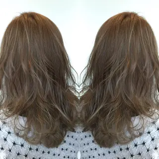セミロング 似合わせ レイヤー須川のヘアスタイル