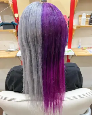 セミロング カラー まさき✂︎ブリーチ／ デザインカラーのヘアスタイル