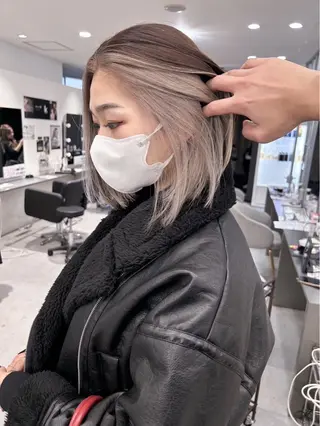 ミディアム king highlight&extensions梅田所属・髪質改善/似合わ せ/ダブルカラー盛田のヘアスタイル