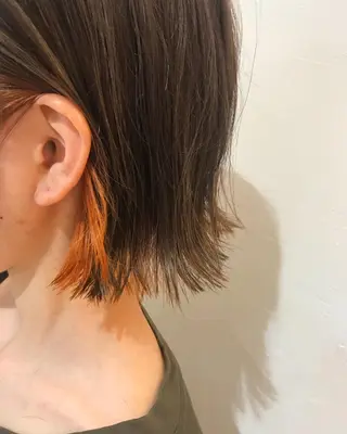 ミディアム カラー 吉田 早織のヘアスタイル