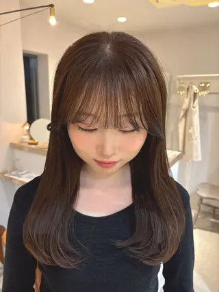 カラー 🎀調布仙川透明感オ リーブカラー干莉🎀のヘアスタイル