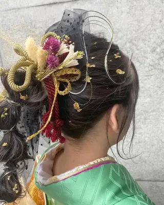 ロング カラー ヘアアレンジ clomus所属・YUKA艶髪 🌸寛ぎ部屋のヘアスタイル