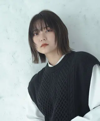 ミディアム 大澤 尚也のヘアスタイル