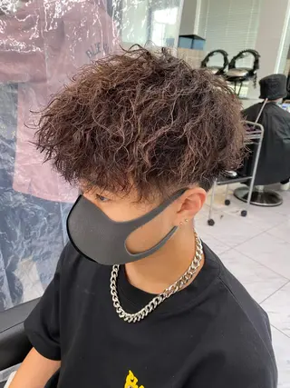 セミロング パーマ ヘアアレンジ メンズ メンズ特化 水口湧太のヘアスタイル