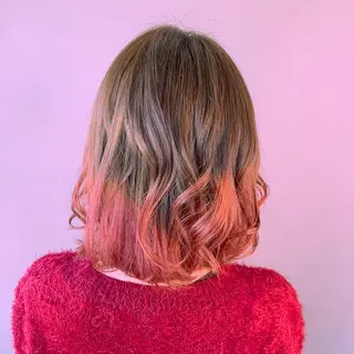 ミディアム カラー 福森 みずきのヘアスタイル